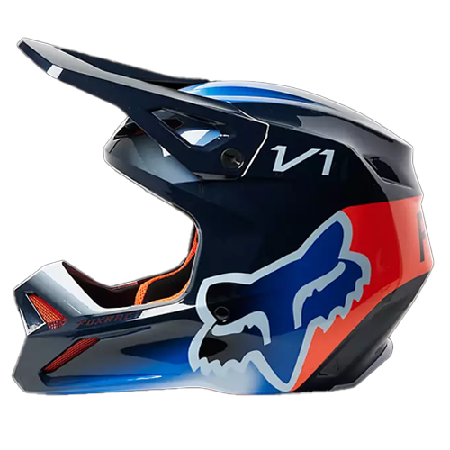 CASCO FOX V1 TOXSYK NEGRO NARANJA AZUL