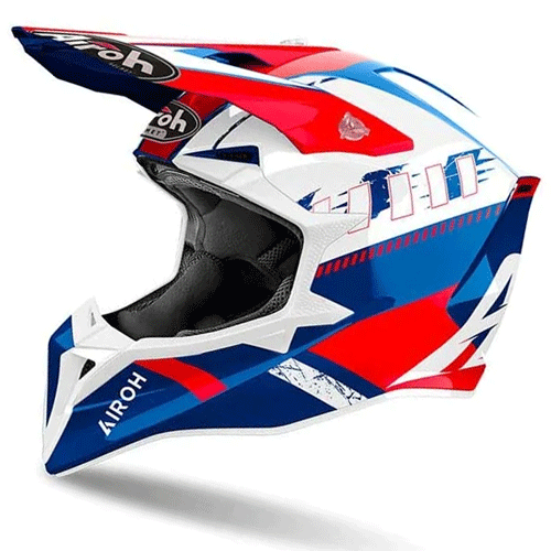 CASCO AIROH WRAAAP FEEL BLANCO AZUL ROJO