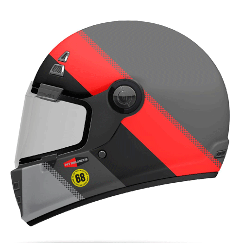 CASCO MT JARAMA FACTORY GRIS MATE ROJO