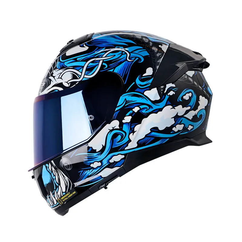 CASCO LS2 FF808 DRAGONTINE NEGRO AZUL
