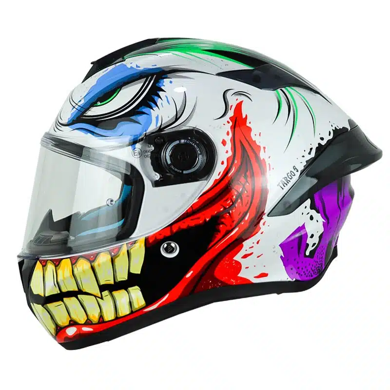 CASCO MT TARGO S JOKE BLANCO ROJO AZUL BRILLANTE