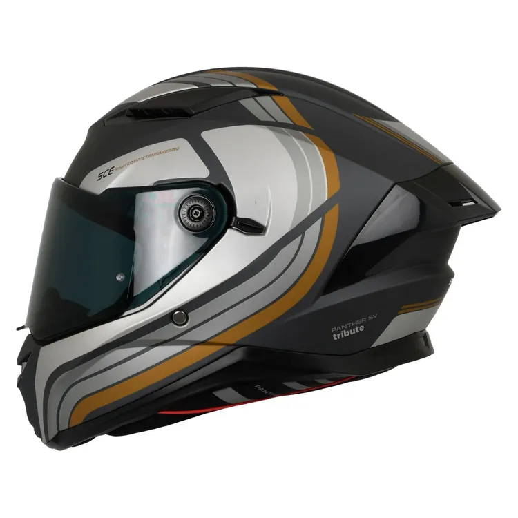 CASCO SPARTAN PANTHER SV TRIBT GRIS MATE DORADO