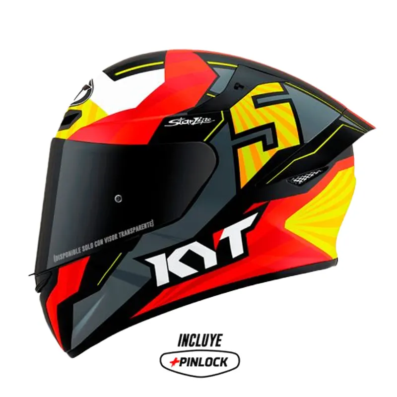 CASCO KYT TT REVO FLUX NEGRO ROJO AMARILLO