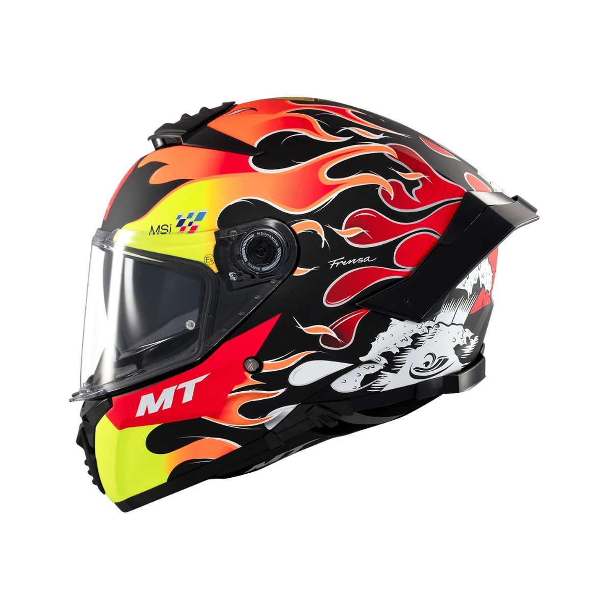 CASCO MT THUNDER 4SV YAMANAKA 2024 AMARILLO ROJO BRILLANTE