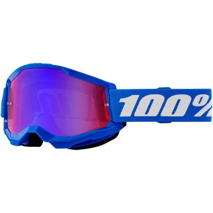 GOGGLES 100% STRATA 2 AZUL VISOR ROJO