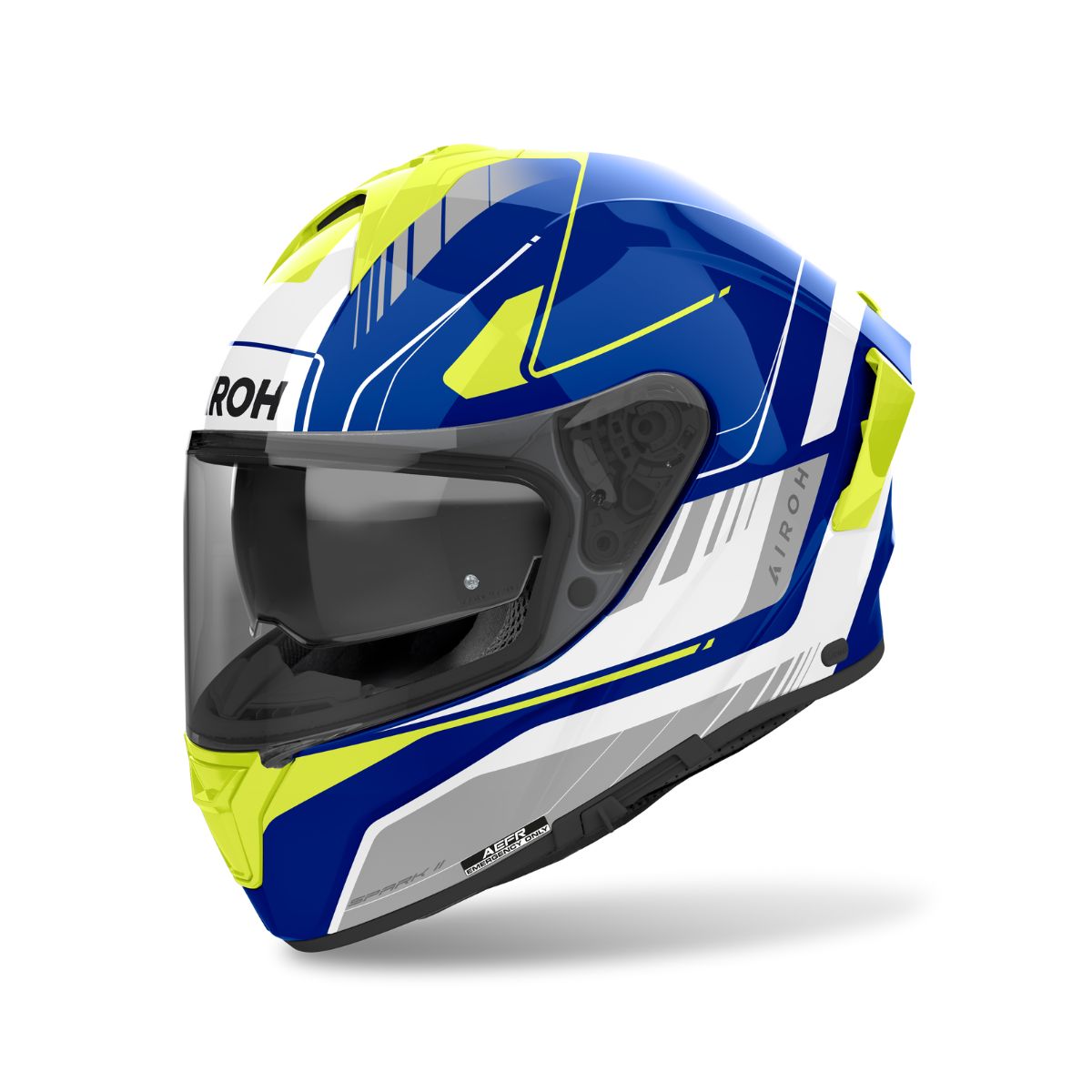 CASCO AIROH SPARK 2 CHRONO AZUL AMARILLO BRILLO
