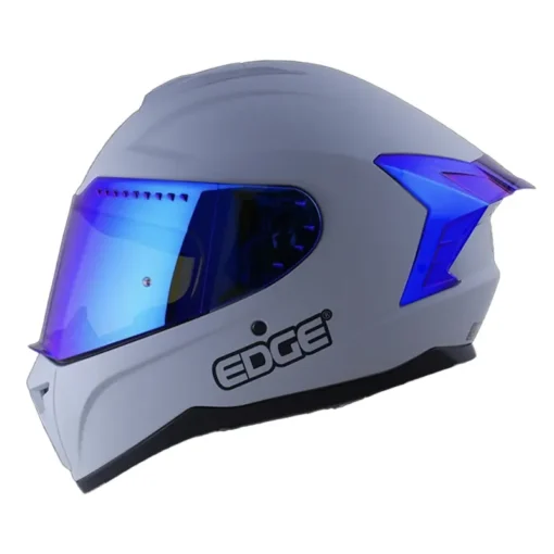 CASCO EDGE EXTREME SOLID GRIS AZUL BRILLANTE
