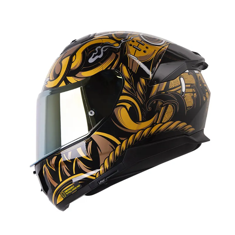 CASCO LS2 FF808 STREAM SAMURAI DORADO NEGRO BRILLANTE