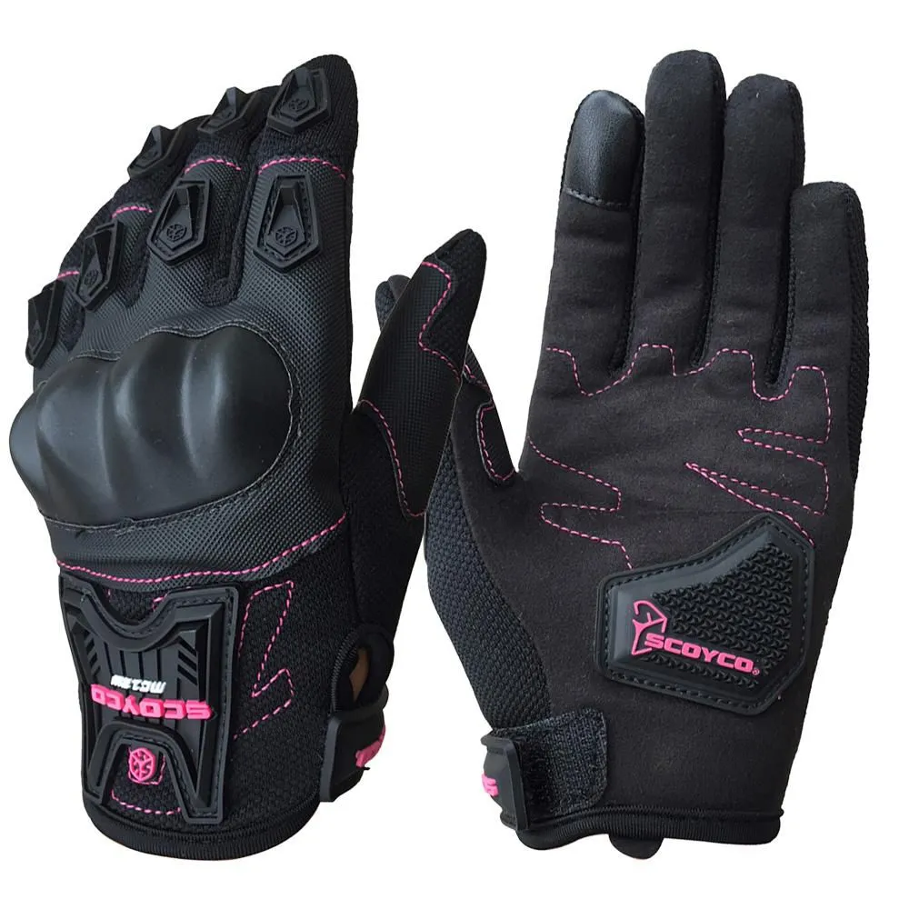 GUANTES SCOYCO MC12W DAMA NEGRO ROSADO