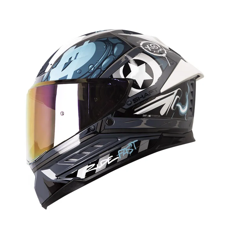 CASCO SHAFT 595 GUNN GRIS AZUL BRILLANTE