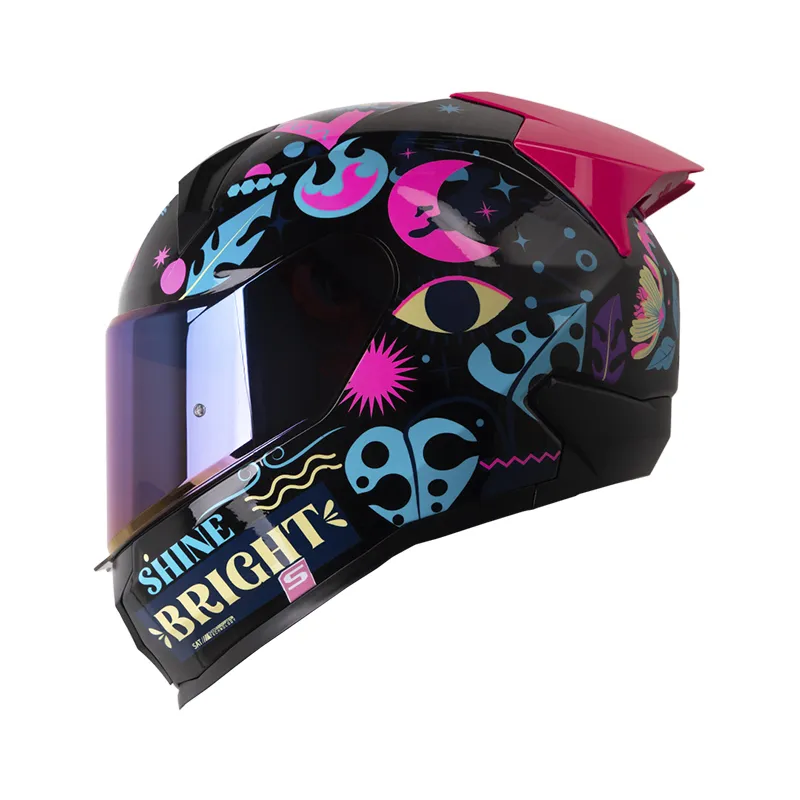 CASCO SHAFT 560 UNSTOPPABL AZUL ROSADO BRILLANTE
