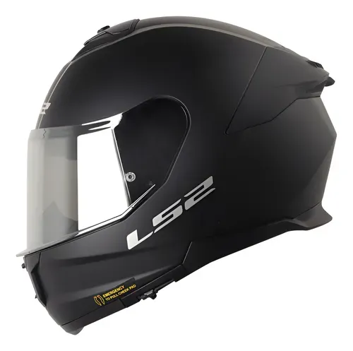 CASCO LS2 FF808 STREAM SOLID NEGRO MATE VISOR PLATA