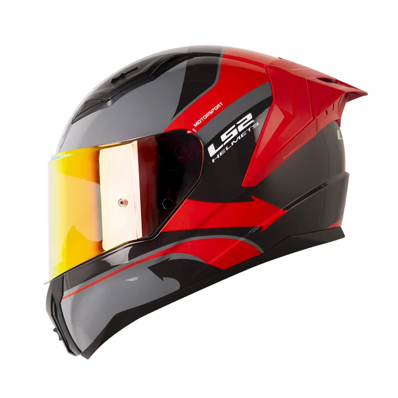 CASCO LS2 FF810 VIGO VISION GRIS OSCURO ROJO BRILLANTE
