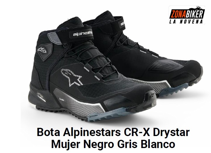 BOTA ALPINESTAR CR-X FEMENINA NEGRO GRIS BLANCO