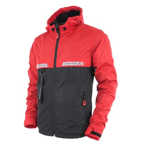 CHAQUETA CORTAVIENTO PIGMALION EURO MASCULINA ROJO NEGRO