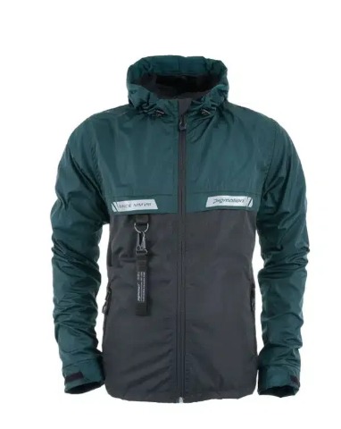 CHAQUETA CORTAVIENTO PIGMALION EURO MASCULINA VERDE NEGRO