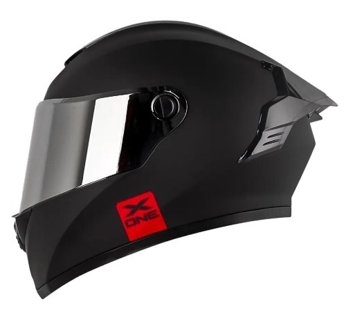 CASCO X-ONE X-500 RS SOLID NEGRO MATE ROJO
