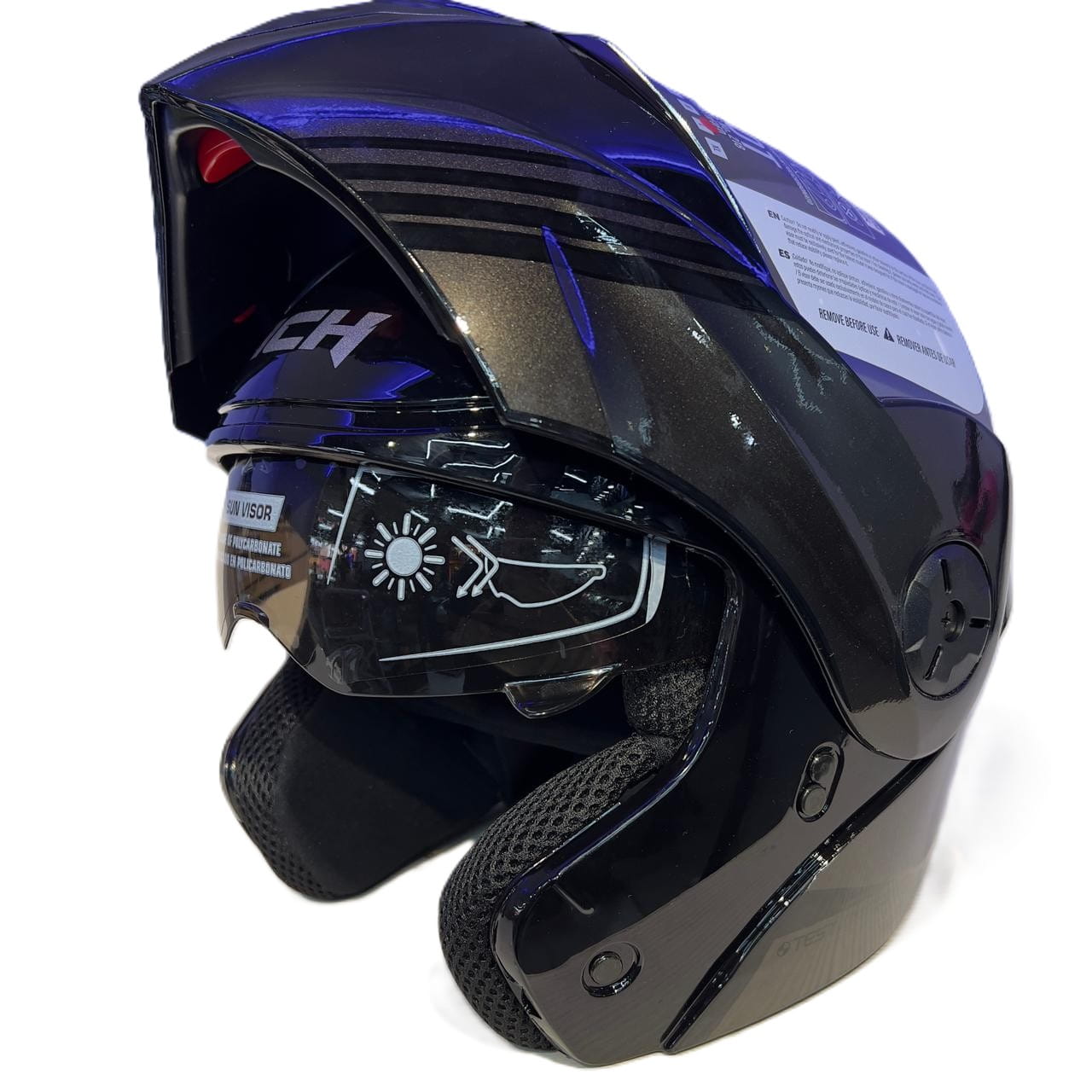 CASCO ICH 3110 XMAL NEGRO GRIS OSCURO BRILLANTE