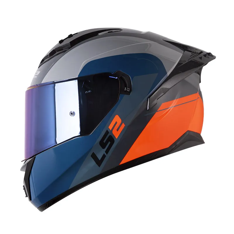 CASCO LS2 FF806 FUSION PHINX GRIS OCURO NARANJA NEON