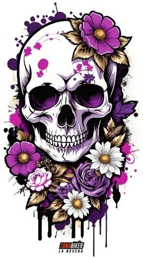 BUFF 70 CM CALAVERA FLOR BL 708