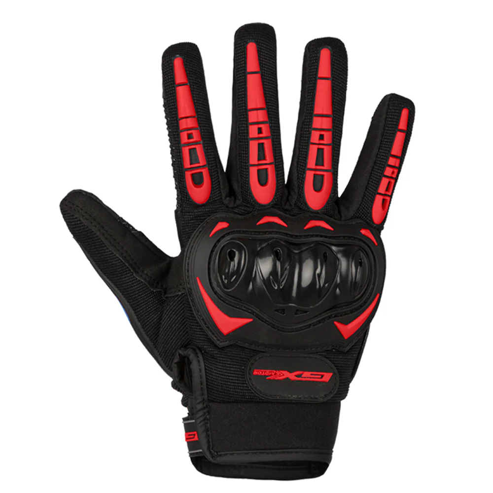 GUANTE GXMOTOR MSC-17 PROTEC LARGO NEGRO ROJO