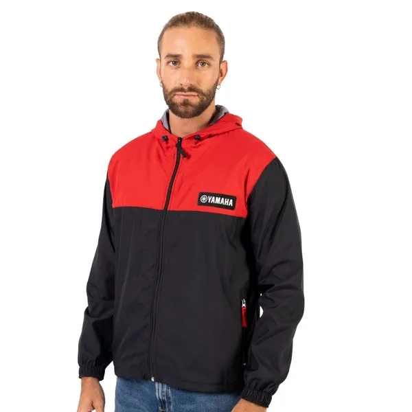CHAQUETA CORTAVIENTO YAMAHA NEGRO ROJO MASCULINO