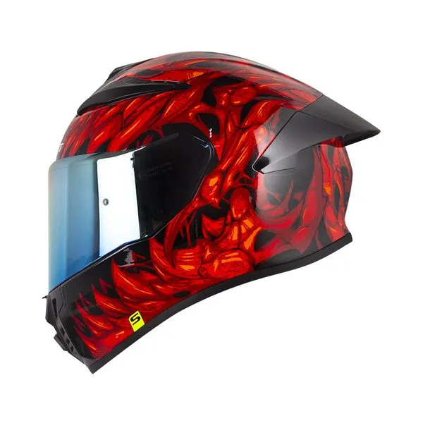CASCO SHAFT 584SP SKULL CLAD ROJO NEGRO