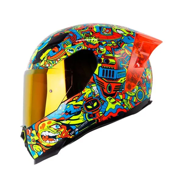 CASCO SHAFT 562R TOON WORL AZUL OSCURO NEON