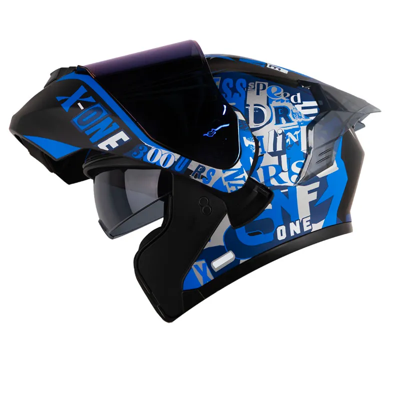 CASCO X-ONE X-3000RS CUTS AZUL OSCURO NEGRO AZUL