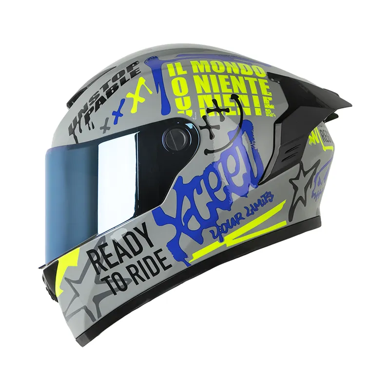 CASCO X-ONE X-500 RS JALONER GRIS OSCURO AMARILLO