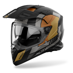 CASCO AIROH DUAL BANDIT HORN NEGRO MATE DORADO