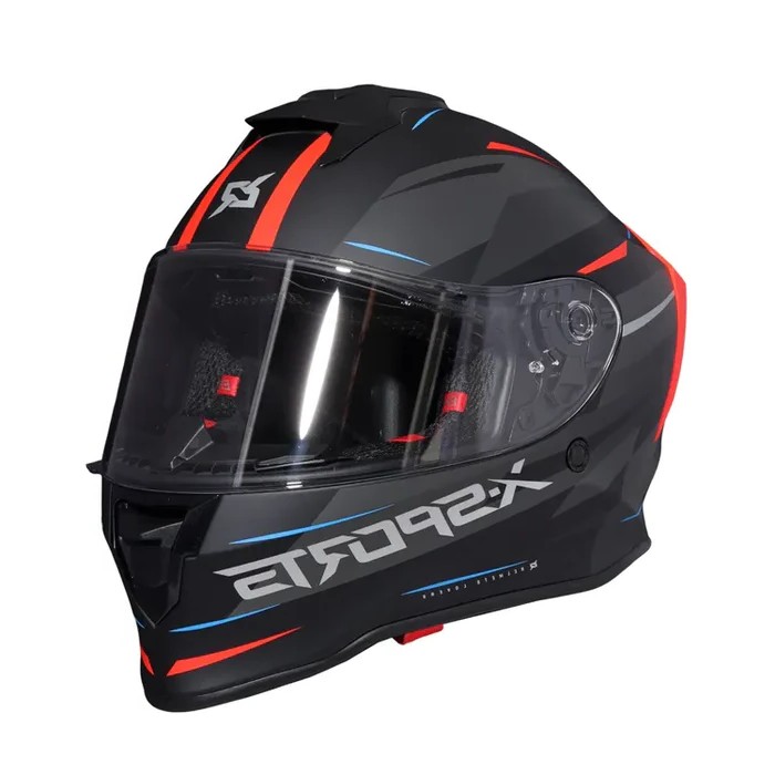 CASCO X-SPORTS V151 KOZMIK NEGRO MATE ROJO