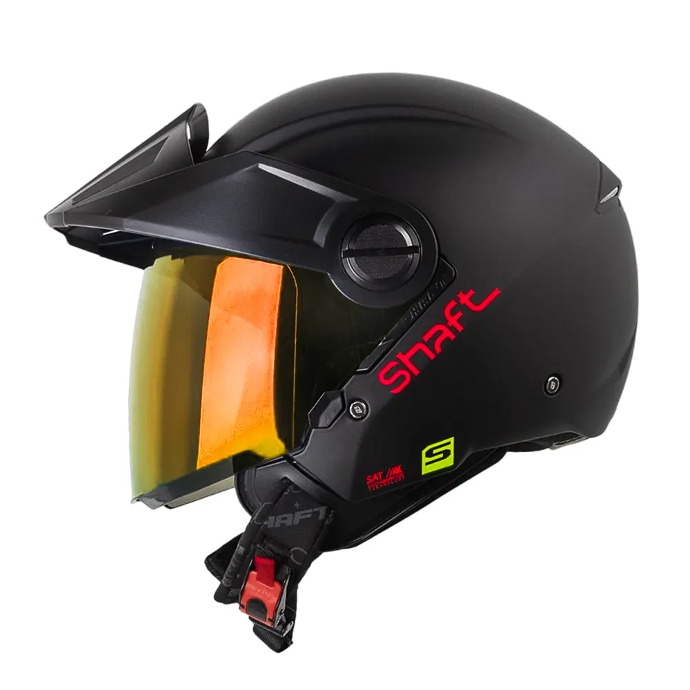 CASCO SHAFT 212 SOLID NEGRO MATE ROJO