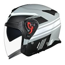 CASCO SMK GTJ MA621 RAMBLAR GRIS NEGRO BLANCO MATE