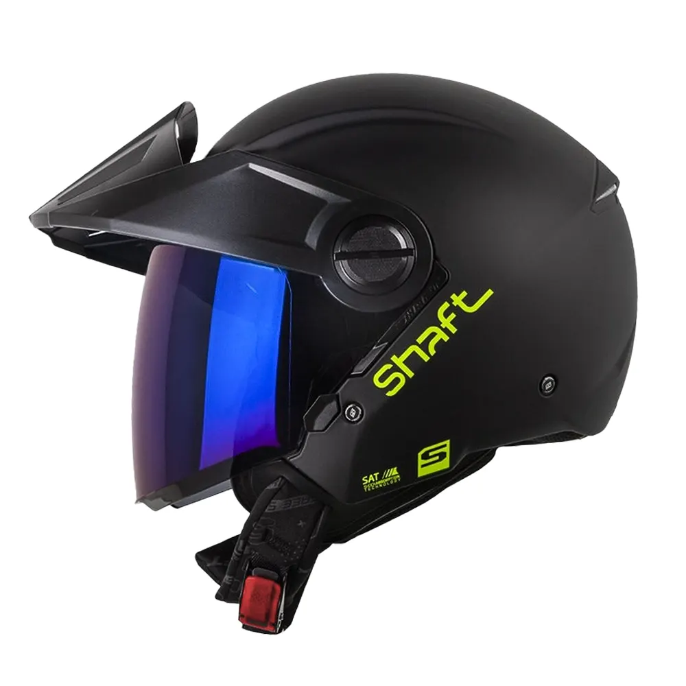 CASCO SHAFT 212 SOLID NEGRO MATE AMARILLO
