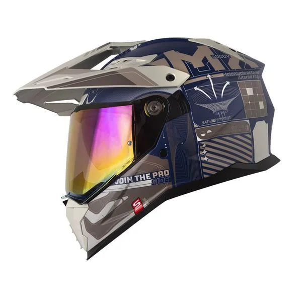 CASCO SHAFT PRO MX400DV CRYPTONE AZUL OSCURO ARENA