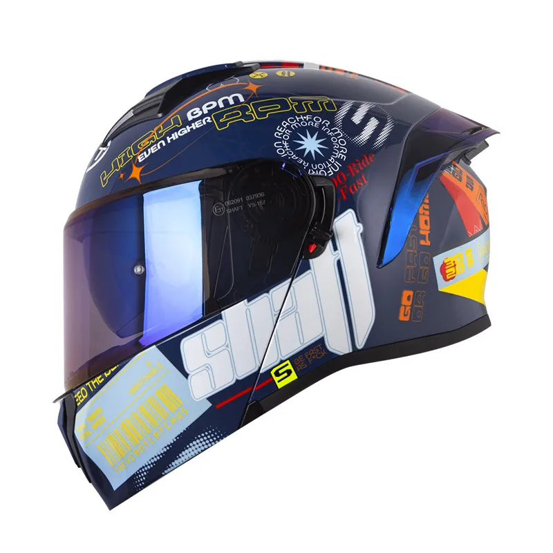 CASCO SHAFT 3820SP RIDE FAST FE AZUL OSCURO AZUL BRILLANTE