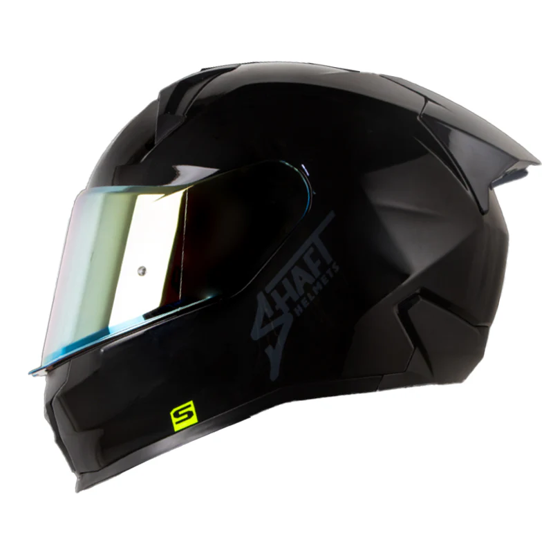 CASCO SHAFT 560 EVO SOLID NEGRO GRIS OSCURO BRILLANTE VISOR DORADO
