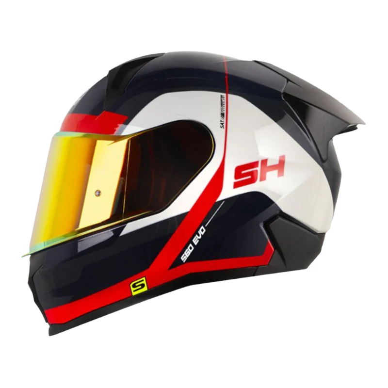 CASCO SHAFT 560 EVO TEYK AZUL OSCURO ROJO BRILLANTE