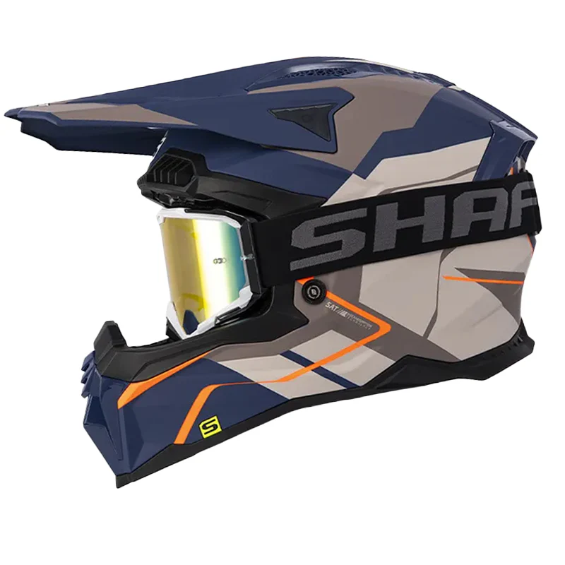 CASCO SHAFT MX60 JOUKAR AZUL OSCURO NARANJA NEON MATE