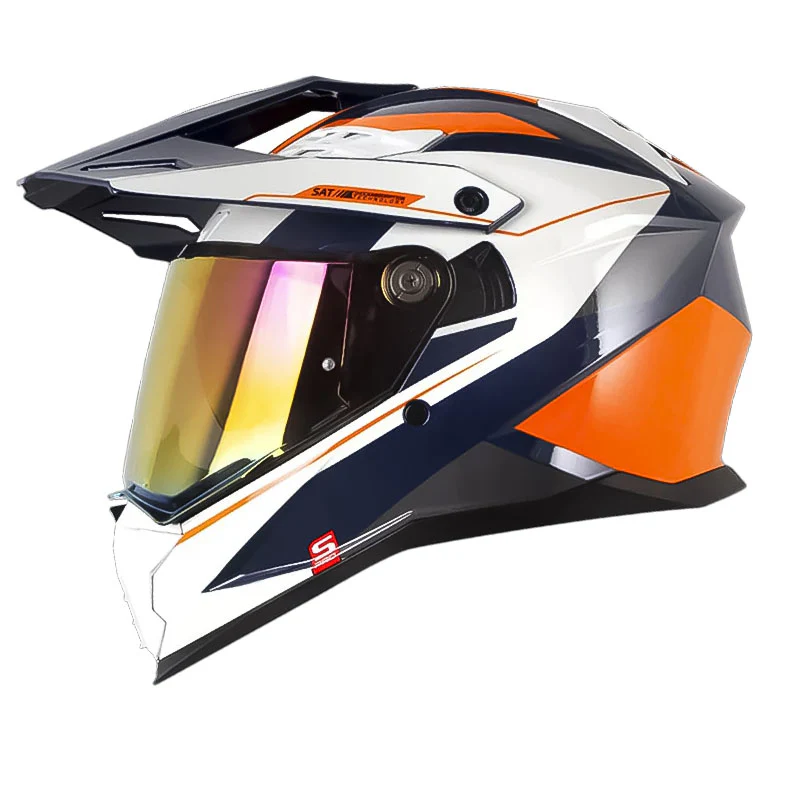 CASCO SHAFT PRO MX400DV FRONTIER AZUL OSCURO NARANJA