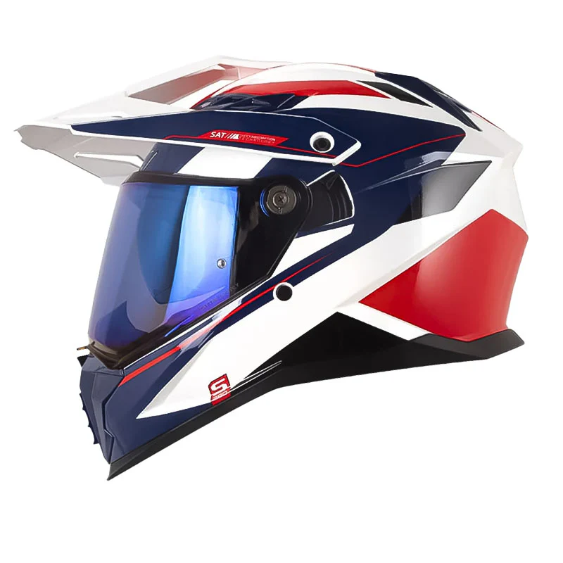 CASCO SHAFT PRO MX400DV FRONTIER BLANCO PERLA ROJO BRILLO