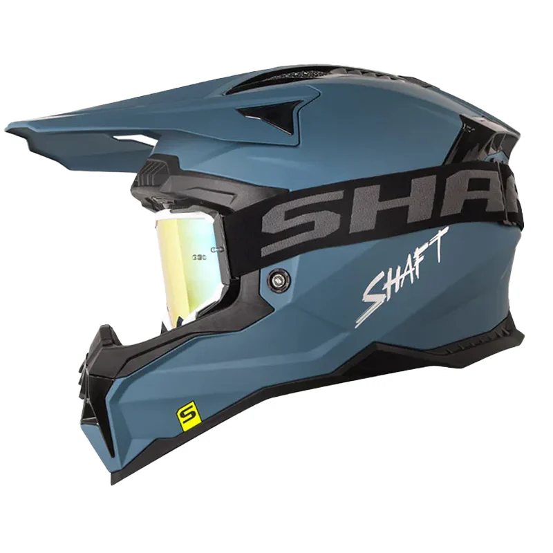 CASCO SHAFT MX60 SOLID AZUL OSCURO SILVER