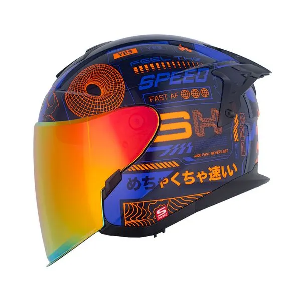 CASCO SHAFT PRO 240DV WIRE FRAME AZUL NARANJA MATE